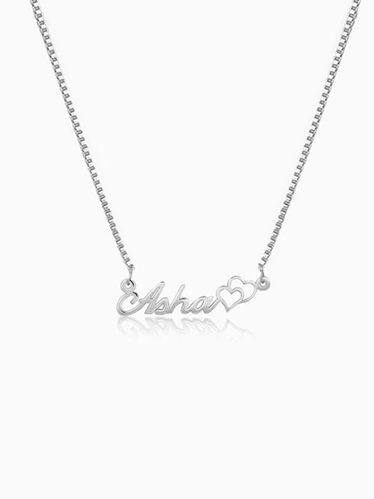 Silver Personalised Dual Heart Necklace