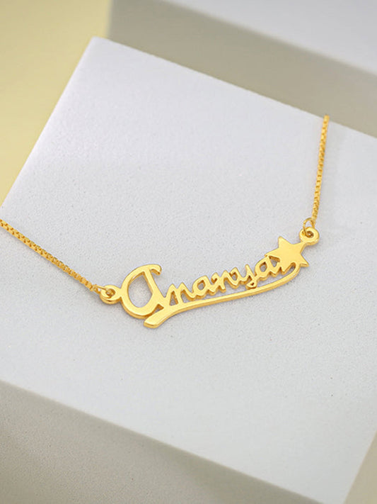 Golden Personalised Star Necklace