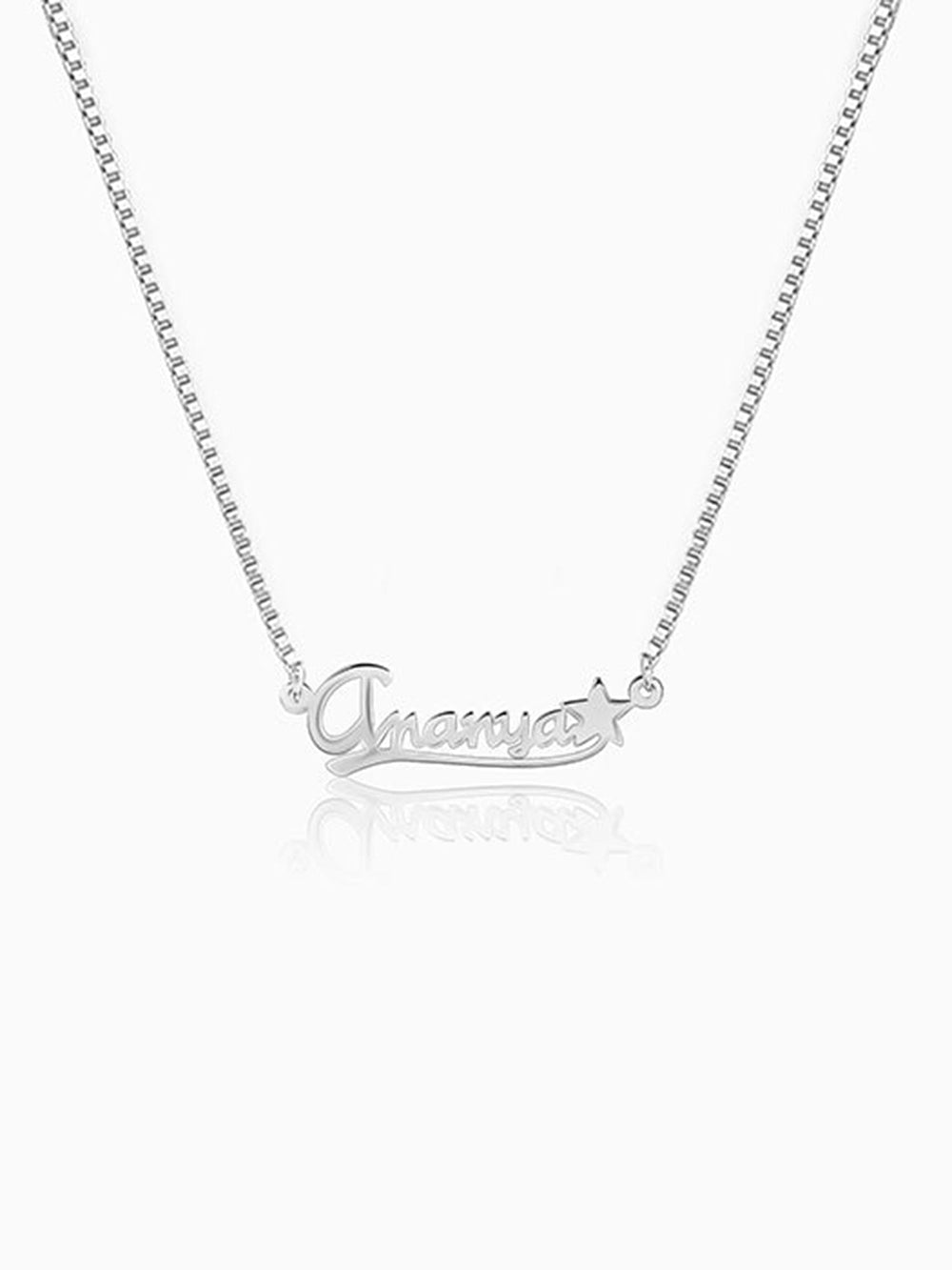 Silver Personalised Star Necklace