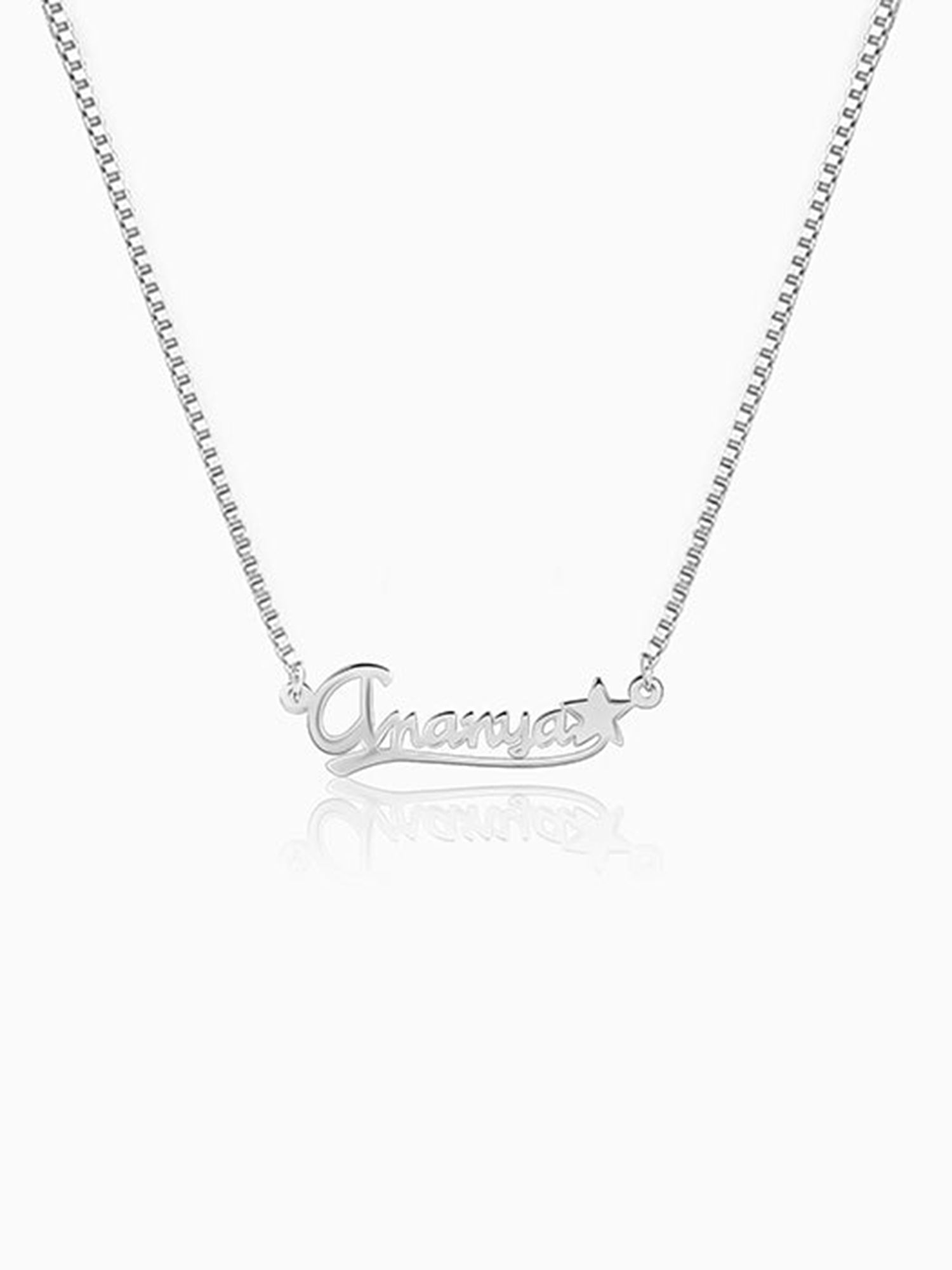 Silver Personalised Star Necklace