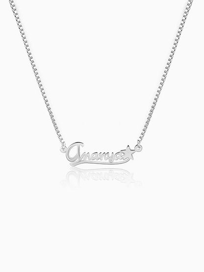 Silver Personalised Star Necklace