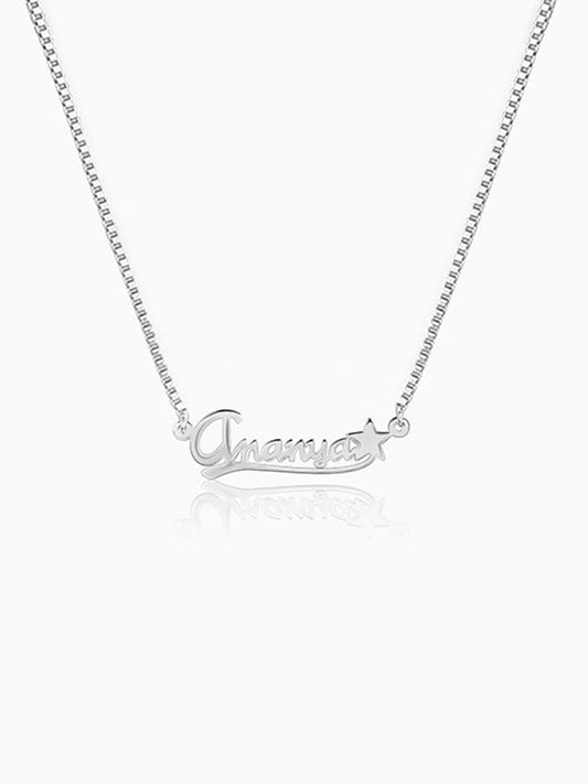 Silver Personalised Star Necklace
