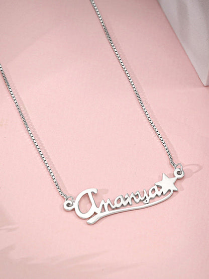Silver Personalised Star Necklace