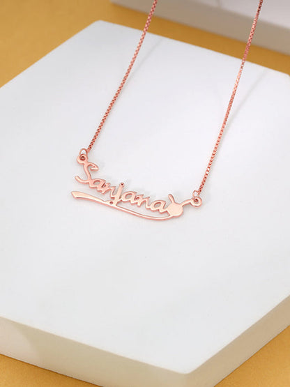 Rose Gold Personalised Bunny Necklace