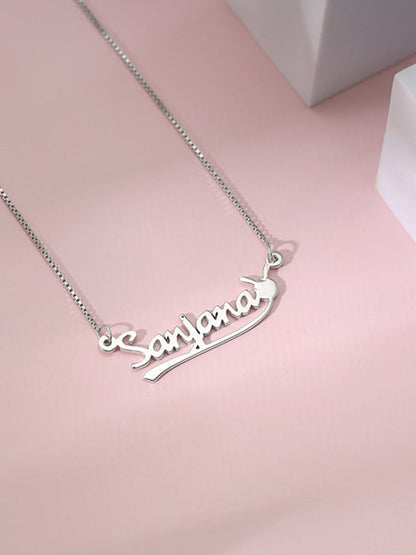Silver Personalised Bunny Necklace