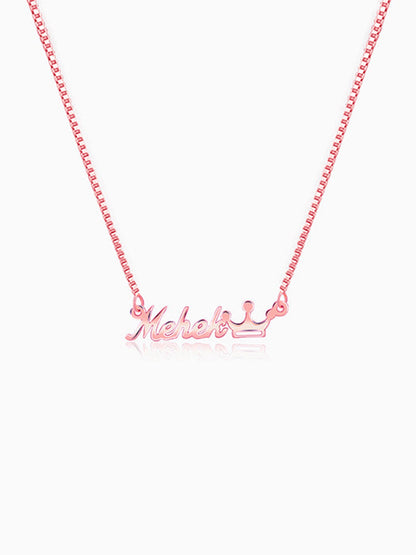 Rose Gold Personalised Queen Necklace