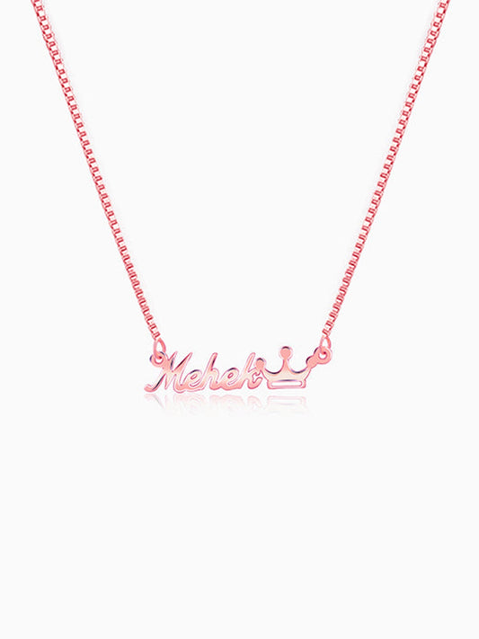 Rose Gold Personalised Queen Necklace