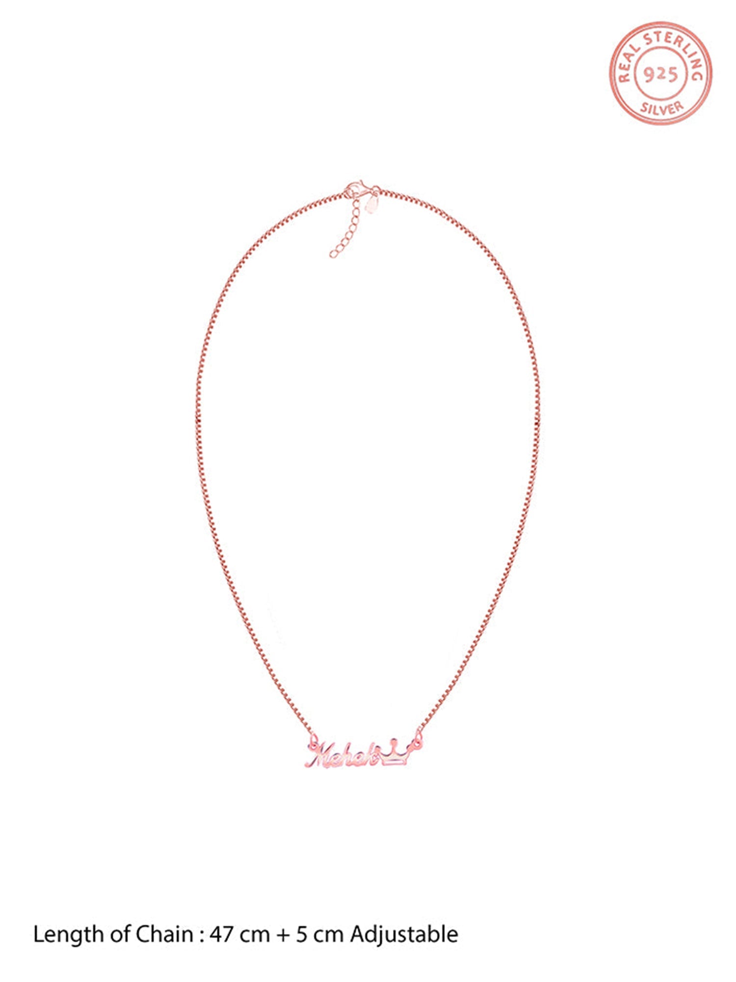 Rose Gold Personalised Queen Necklace