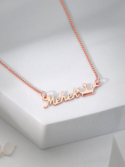 Rose Gold Personalised Queen Necklace