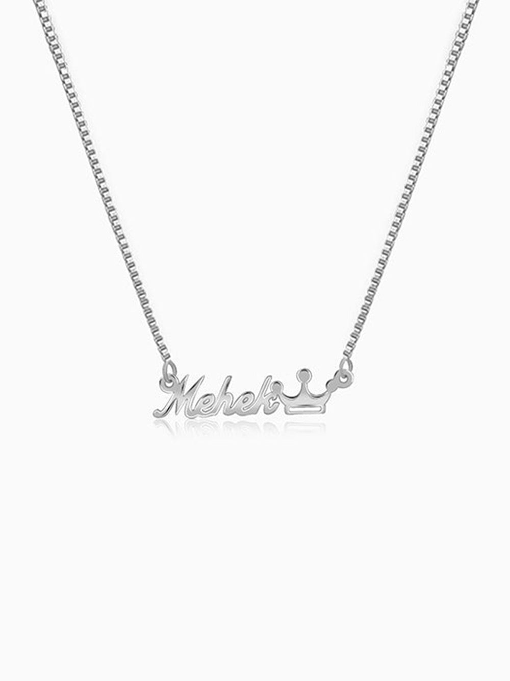Silver Personalised Queen Necklace