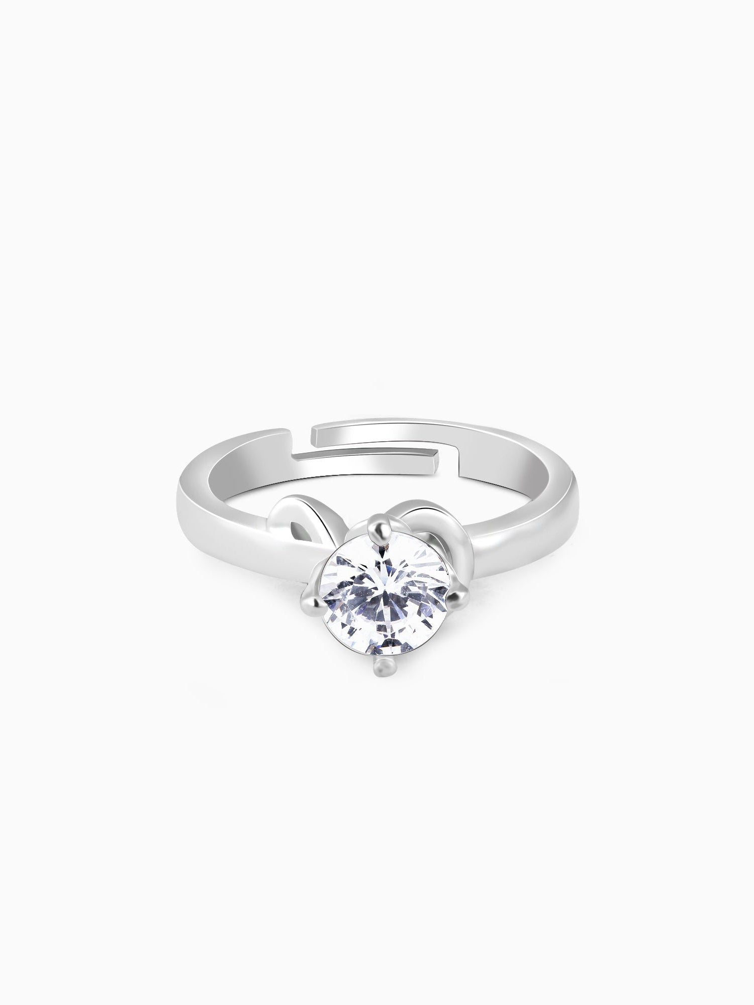 Silver Zircon Classic Ring