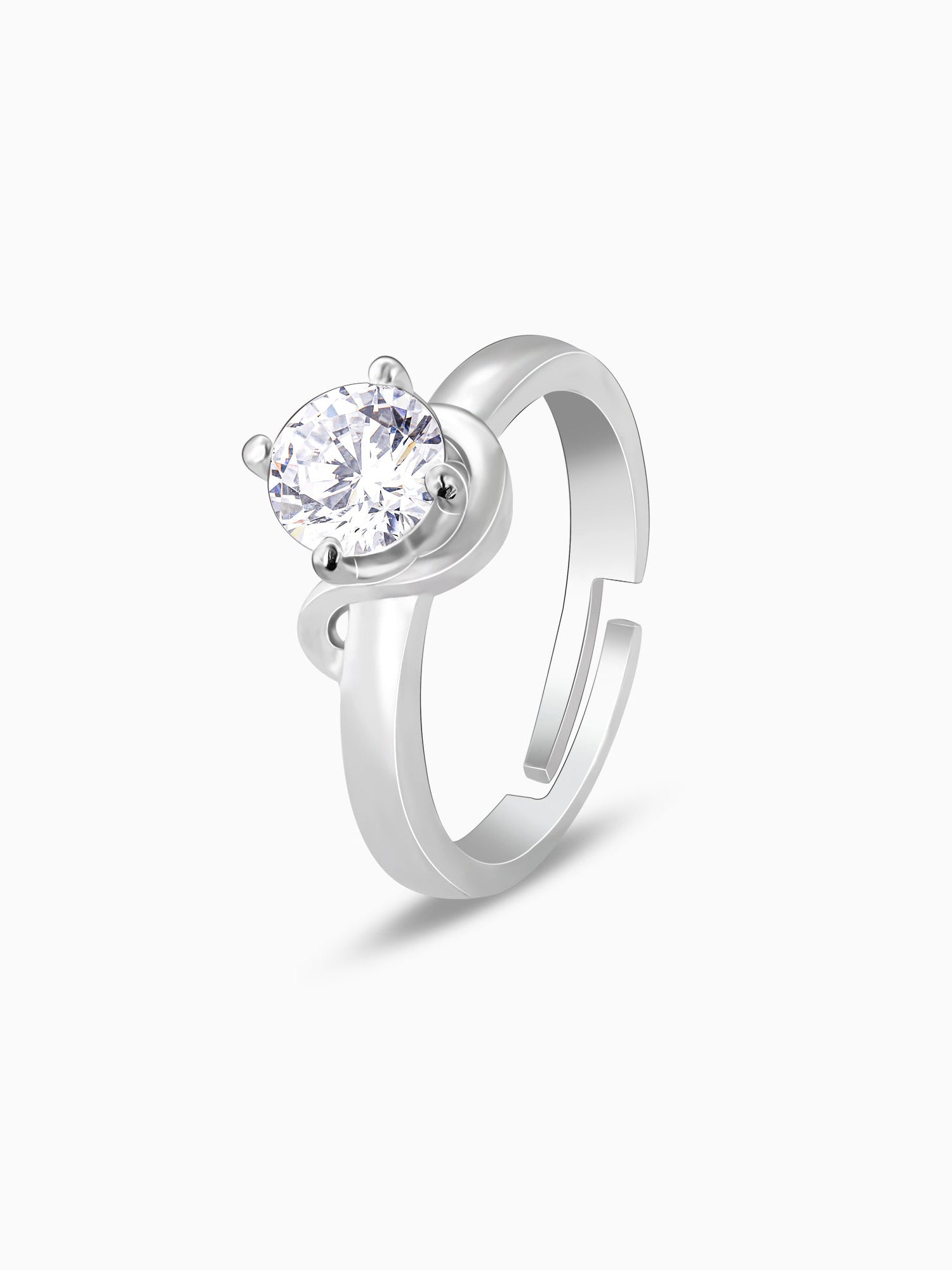 Silver Zircon Classic Ring