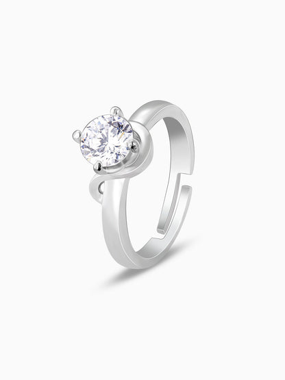 Silver Zircon Classic Ring
