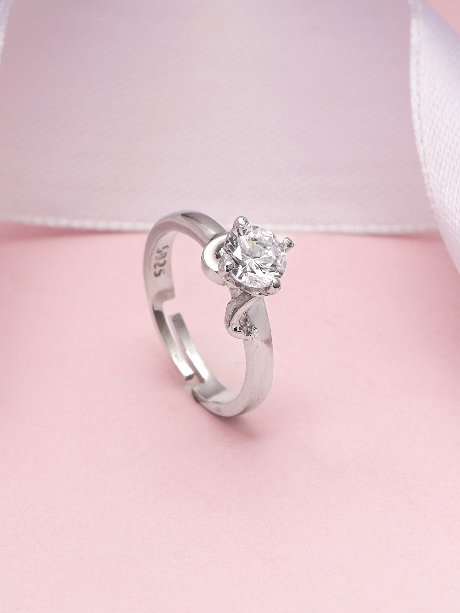 Silver Zircon Classic Ring