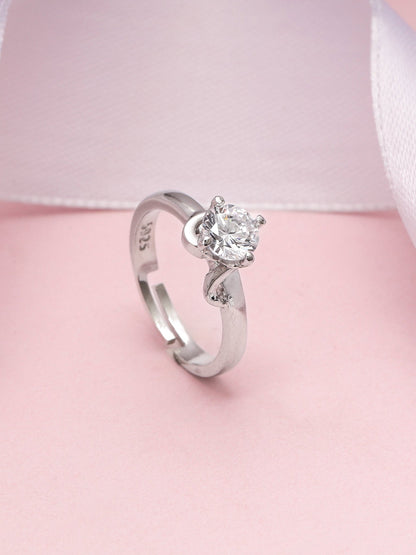 Silver Zircon Classic Ring