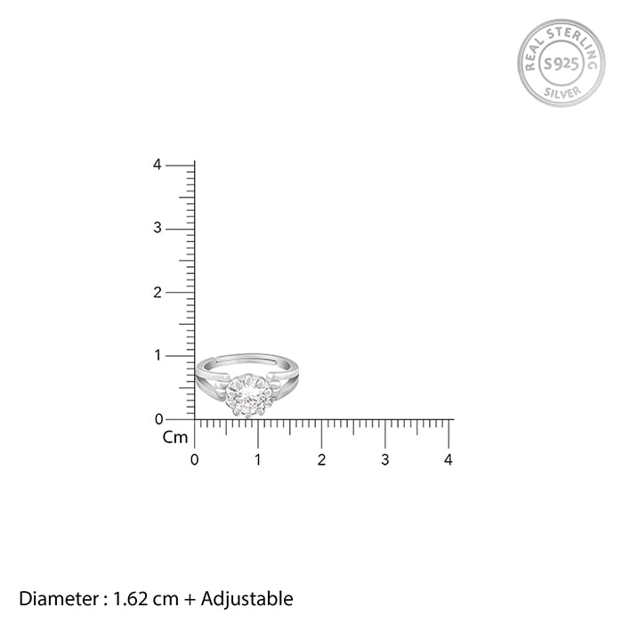 Silver Zircon Loop Ring - view 5