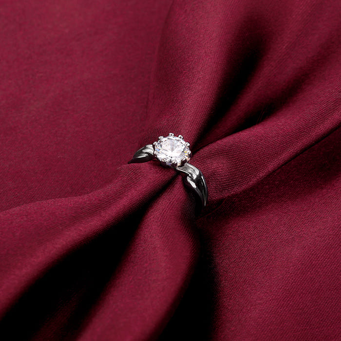 Silver Zircon Loop Ring - view 2