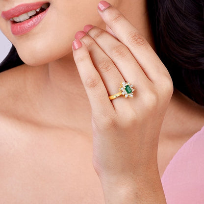 Golden Green Crush Ring