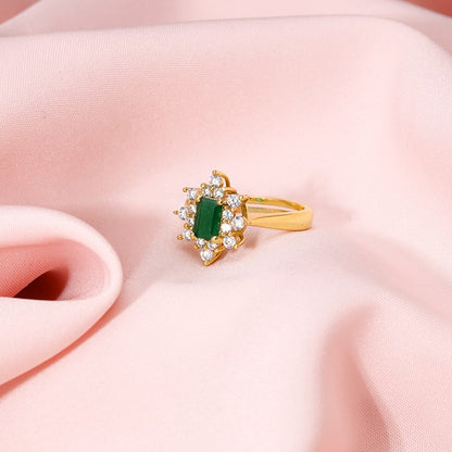 Golden Green Crush Ring