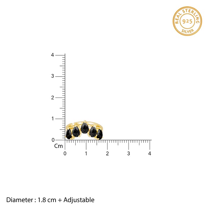 Golden Enchanting Pear Stone Ring - view 5