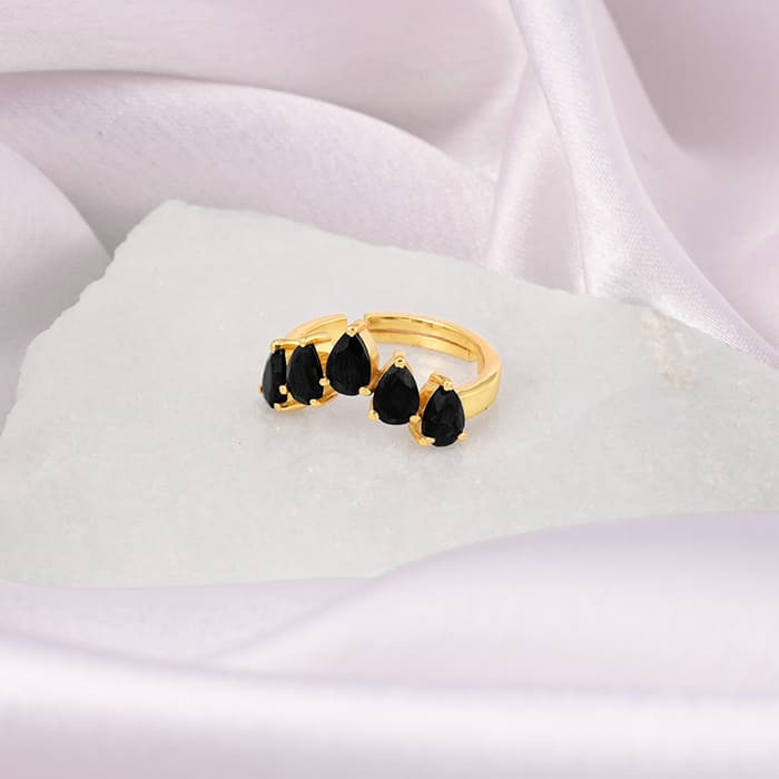 Golden Enchanting Pear Stone Ring - view 2