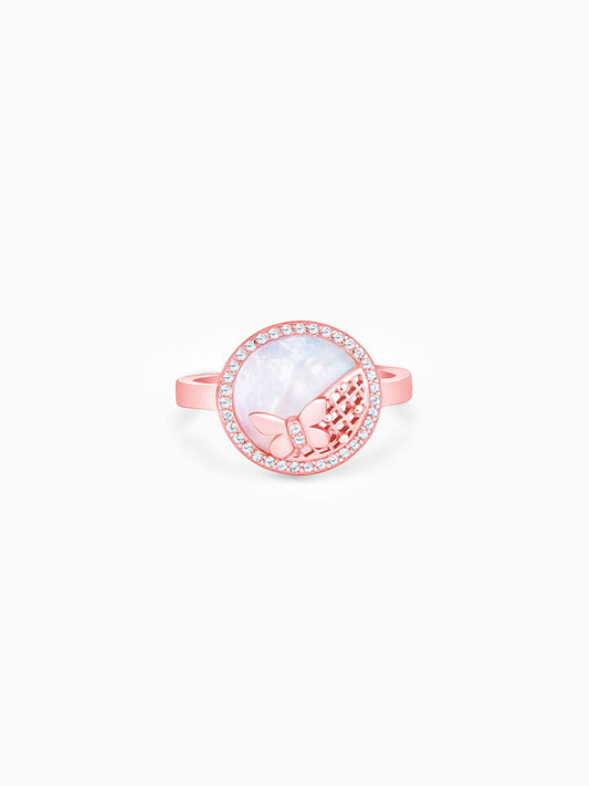 Rose Gold Filigree Butterfly Ring
