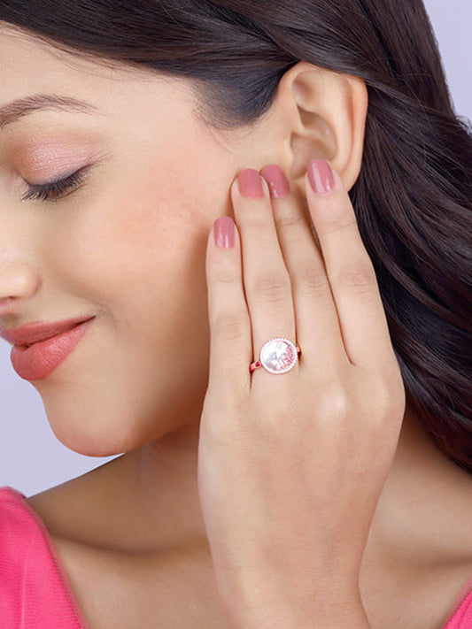 Rose Gold Filigree Butterfly Ring