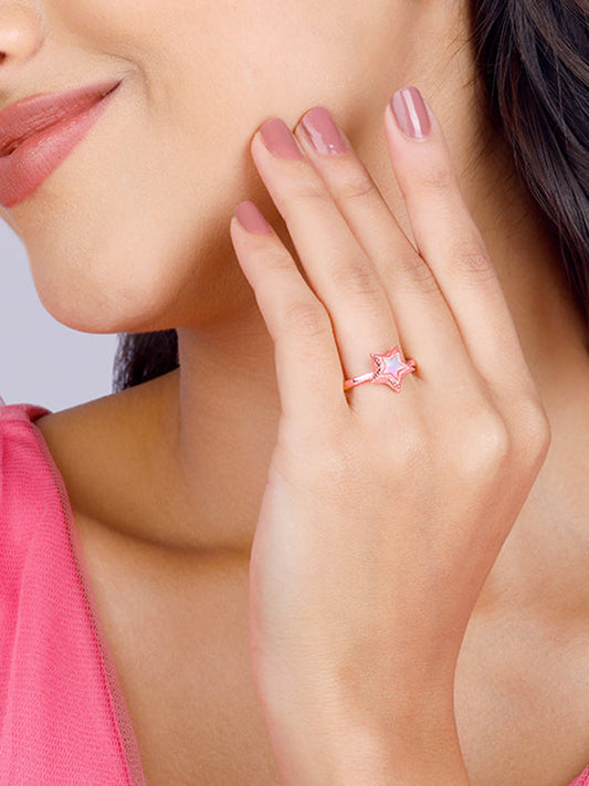 Rose Gold Radiating Star Ring