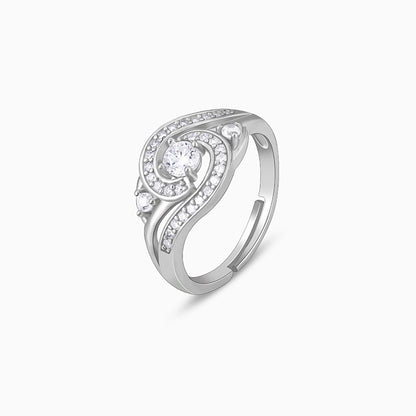 Anushka Sharma Silver Zircon Swirl Ring