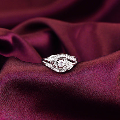 Anushka Sharma Silver Zircon Swirl Ring