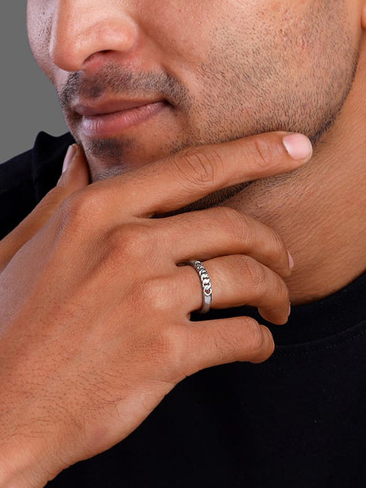 Silver Classic Chain Ring for Him