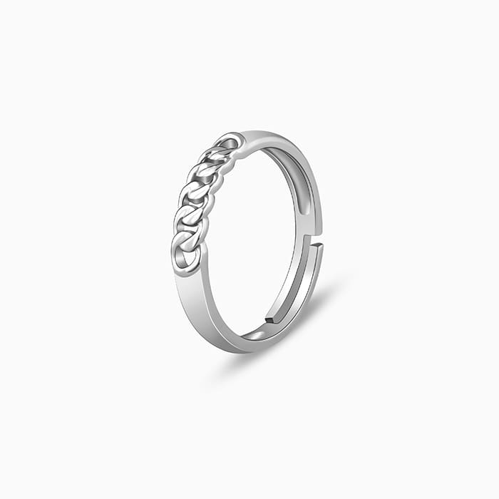 Silver Classic Chain Ring for Him - view 4