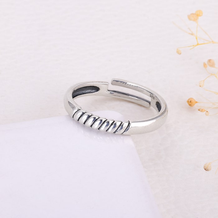 Silver Rope Ring for Him