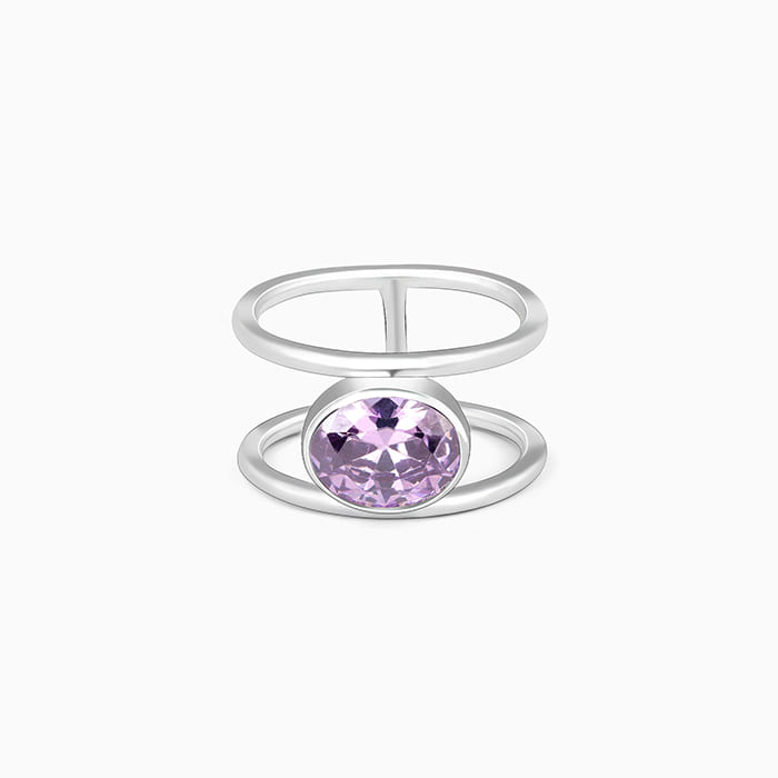 Silver Lavender Love Ring - Image 1