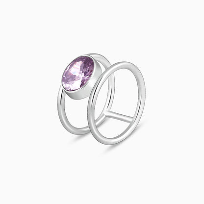 Silver Lavender Love Ring