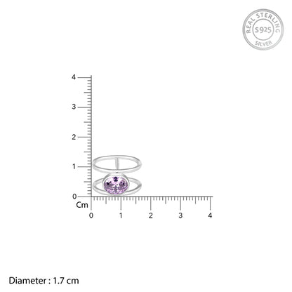 Silver Lavender Love Ring