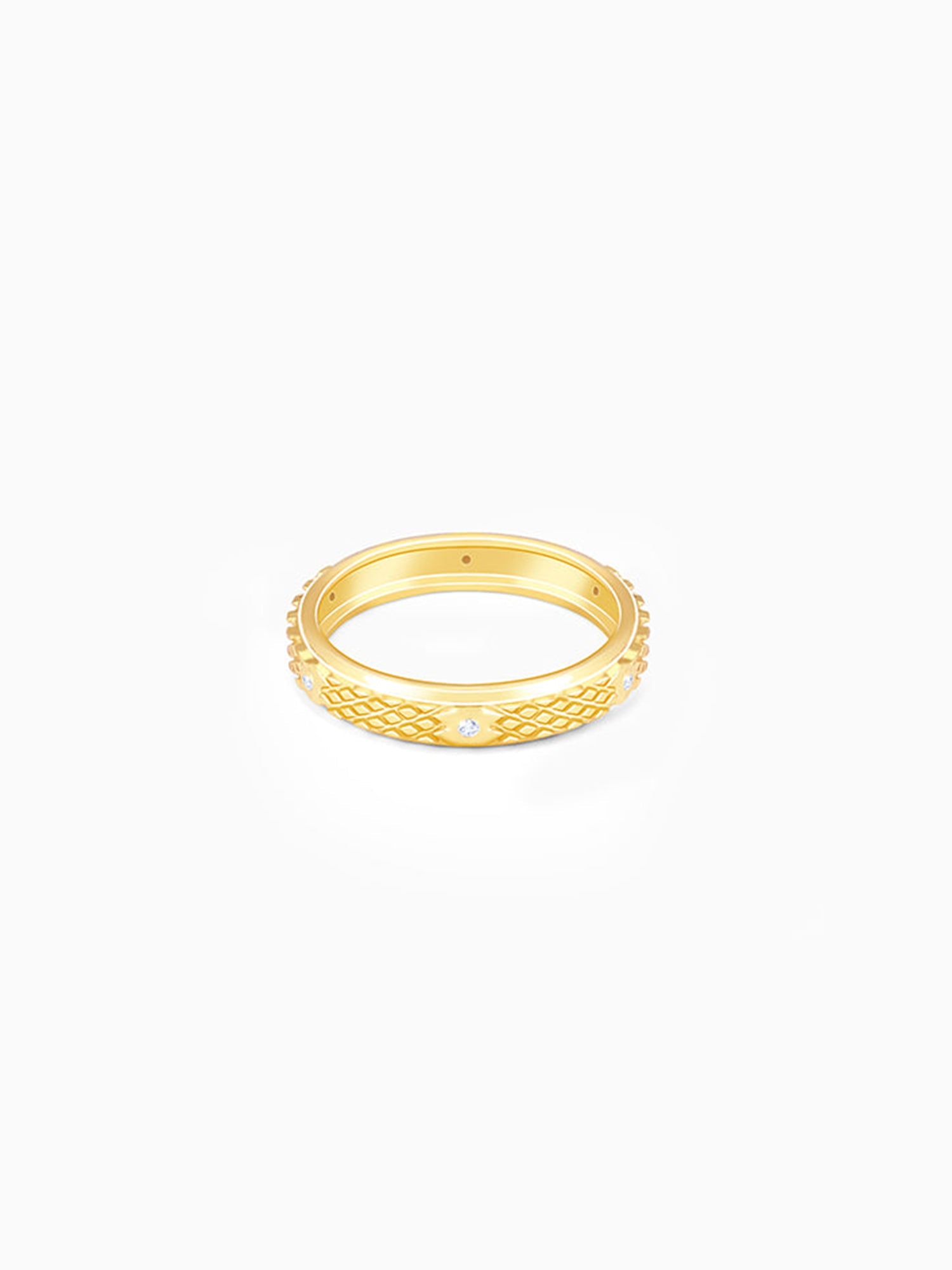 Golden Elegant Pattern Ring Band For Her