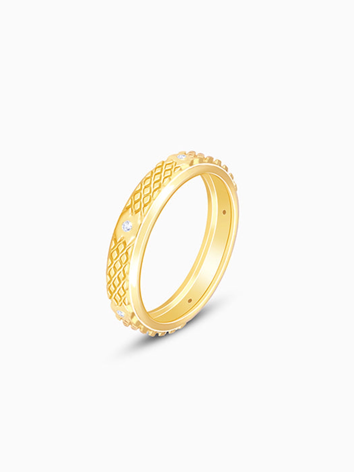 Golden Elegant Pattern Ring Band For Her