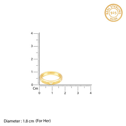 Golden Elegant Pattern Ring Band For Her