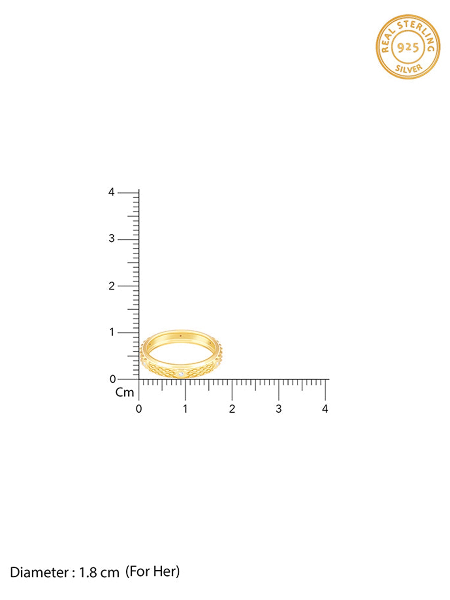 Golden Elegant Pattern Ring Band For Her