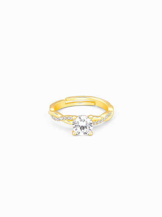Golden Solitaire Glow Ring