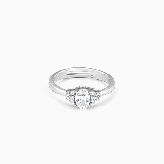 Silver Classic Oval Ring