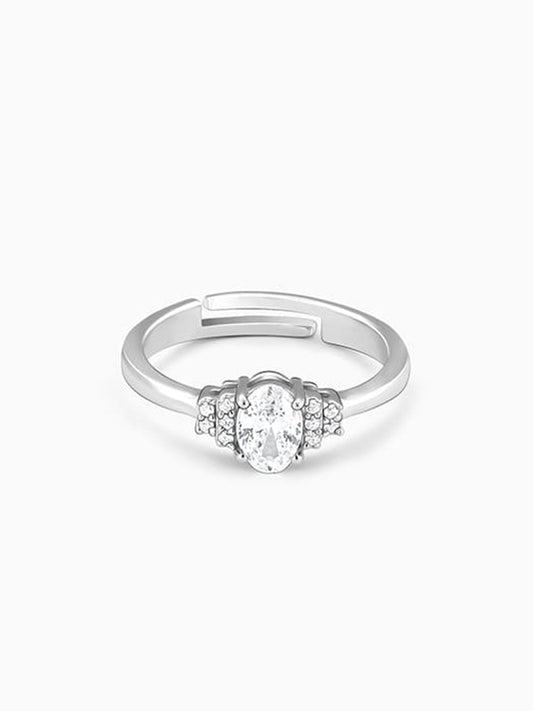 Silver Classic Oval Ring