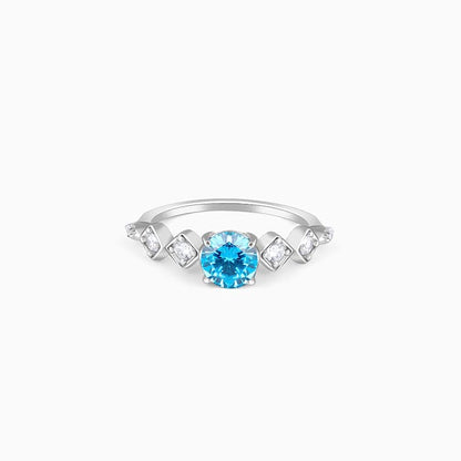 Silver Bold Blue Brilliance Ring
