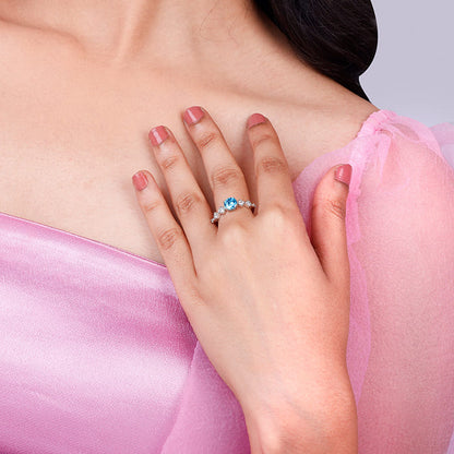 Silver Bold Blue Brilliance Ring