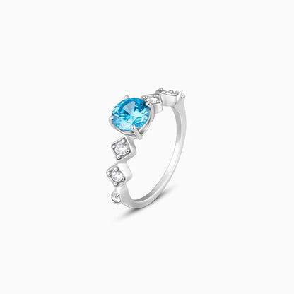 Silver Bold Blue Brilliance Ring