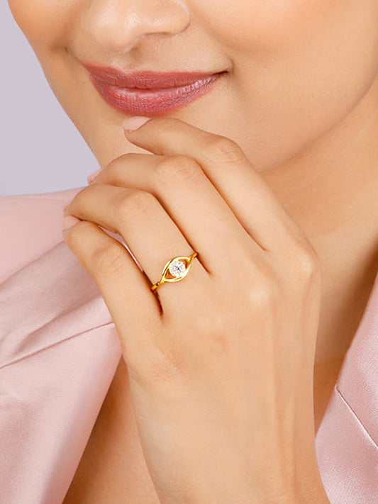Golden Evil Eye Royale Ring