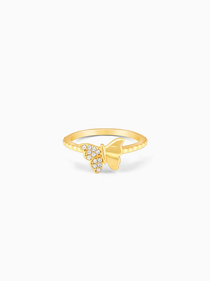 Golden Fluttery Wings Ring