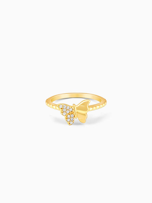 Golden Fluttery Wings Ring