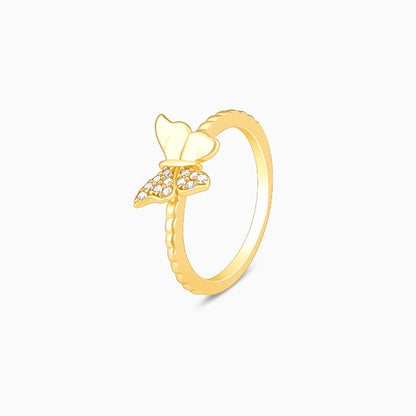 Golden Fluttery Wings Ring